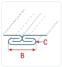 Приспособление UMA-97 для сложения ленты с подгибкой краев и огибанием срезов шва