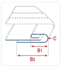 Приспособление UMA-133 для ассиметричного сложения ленты для обтачки пояса брюк