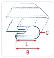 Приспособление UMA-165-LS для сложения вчетверо ленты с вложением клеевого материала, пояс брюк