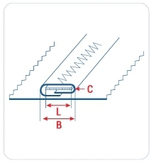 Приспособление UMA-77 для сложения ленты с подгибкой краев с подачей резинки во внутрь шва