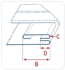Приспособление UMA-116 для сложения с подгибкой краев ленты и края изделия, пояс брюк/джинсов