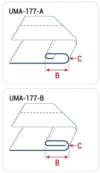 Приспособление UMA-177 для фигурного сложения края изделия