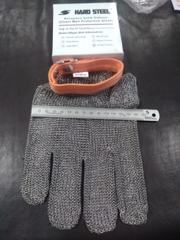 Перчатки кольчужные для защиты рук размер XL, Hard Steel (Германия)