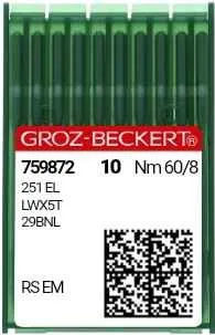 Швейная игла Groz-Beckert 251 EL №60 для потайного стежка