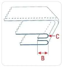 Приспособление UMA-160 10 для подворота двух полотен, ширинка джинсов и брюк