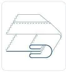 Приспособление UMA-131 22 для сложения ленты вчетверо в чистый край с подачей перегибом горизонтально