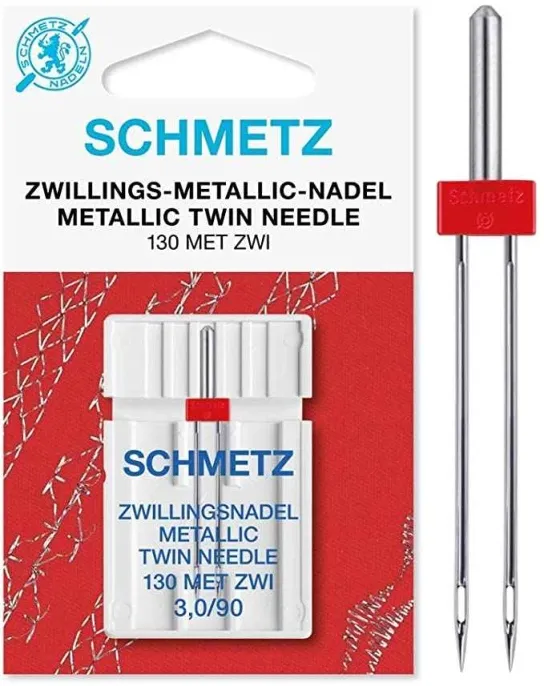 Двойная игла для декоративных работ SCHMETZ 130 MET ZWI 3,0 METALLIC №90