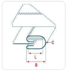 Приспособление UMA-69 25-6-4 мм для сложения вчетверо ленты с подачей резины во внутрь шва