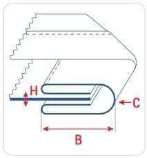 Приспособление UMA-287 45-13 мм для сложения вчетверо ленты, окантовка одеял, покрывал, пледов