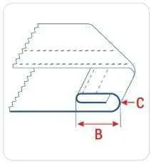 Приспособление UMA-139 8 для двойного подворота переднего кармана джинсов