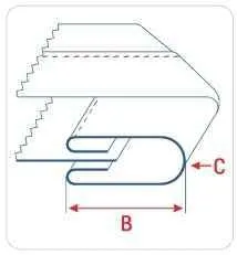 Приспособление UMA-288 45-13 мм для сложения вчетверо ленты, окантовка тапочек и сумок