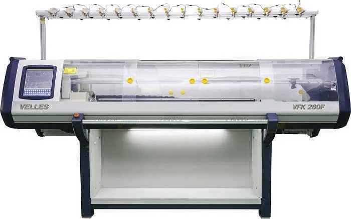 Плосковязальная компьютеризированная двухсистемная машина 10 класса Velles VFK 280F 10G