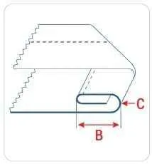 Приспособление UMA-161 8 мм для подворота в два раза, ширинка джинсов и брюк