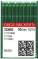 Швейная игла Groz-Beckert 1717 SRUE №70 для потайного стежка