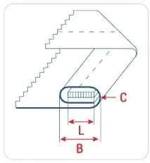 Приспособление UMA-310 10-8 мм для подачи с натяжением резины во нутрь шва с подгибом ткани