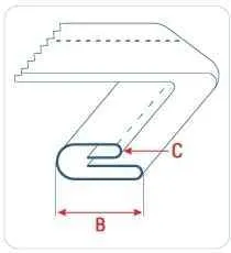 Приспособление UMA-127 45-15 для ассиметричного сложения ленты или бейки в чистый край, шлевка/лампас