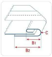 Приспособление UMA-133 25-5-15 для ассиметричного сложения ленты для обтачки пояса брюк
