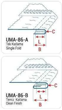 Приспособление UMA-86 10-8 мм для подачи с натяжением резины во внутрь шва и подгибом ткани