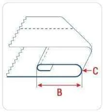 Приспособление UMA-300 90 мм для подворота в два раза в чистый край, шторы и занавески