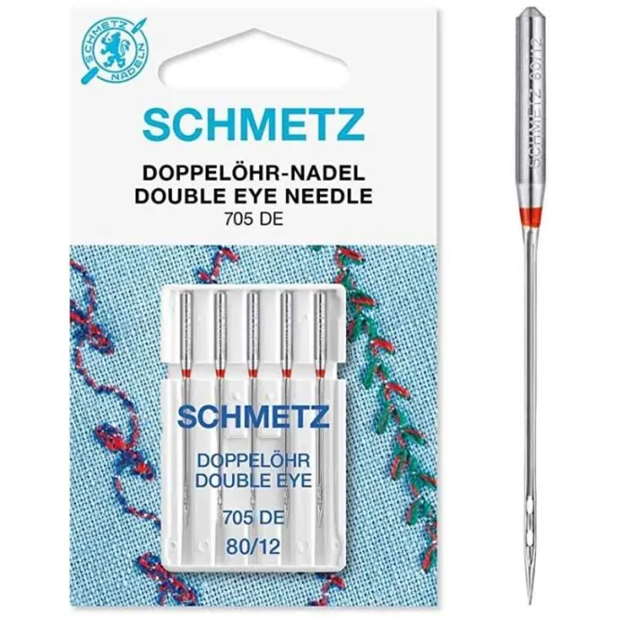 Игла с двумя ушками для декоративных работ SCHMETZ 705 DE №80