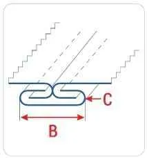 Приспособление UMA-97 30-15 мм для сложения ленты с подгибкой краев и огибанием срезов шва