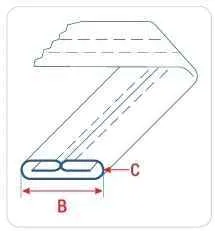 Приспособление UMA-126 42-15 для сложения ленты или бейки с двойной подгибкой краев, шлевка/лампас