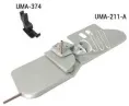 Приспособление UMA-211-A для правого подворота двух левых полотен с вложением канта, шов кокетки 10 мм