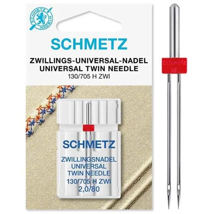 Двойная универсальная игла SCHMETZ 130/705 H ZWI 2,0 №80